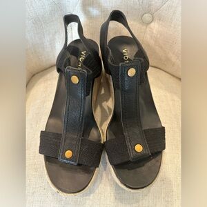 Vionic Black Women's Calera Wedges Wide Width